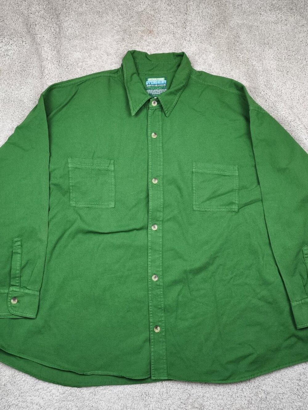 Big Bud Press Overshirt Size 3XL XXXL Green Long Sleeve Oversized Los Angeles US - Picture 2 of 6